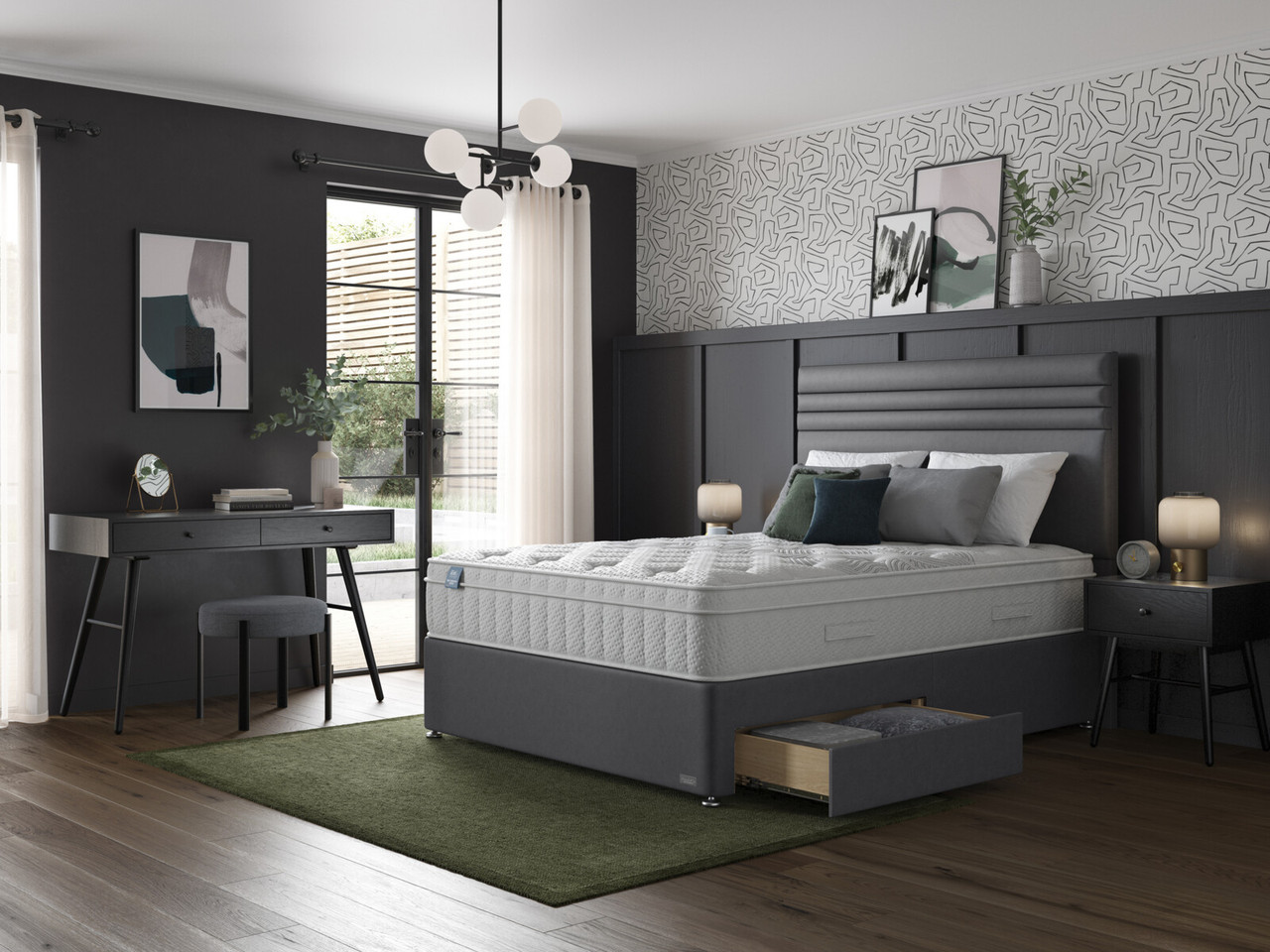 Igel Advance 2050i Divan Bed Set On Castors Double Bespoke Prussian