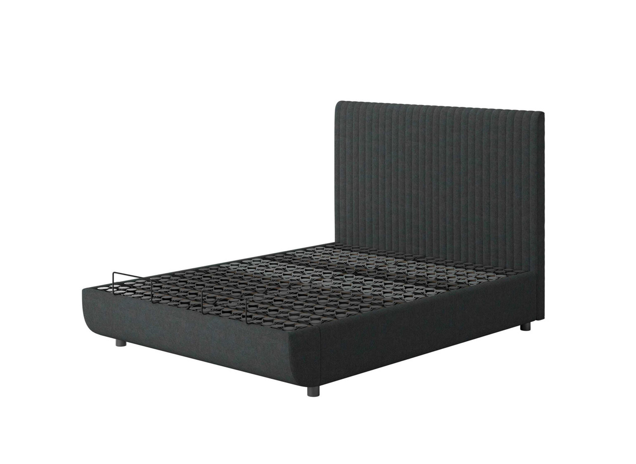 Tempur Arc Vertical Upholstered Bed Frame Super King Dark Stone