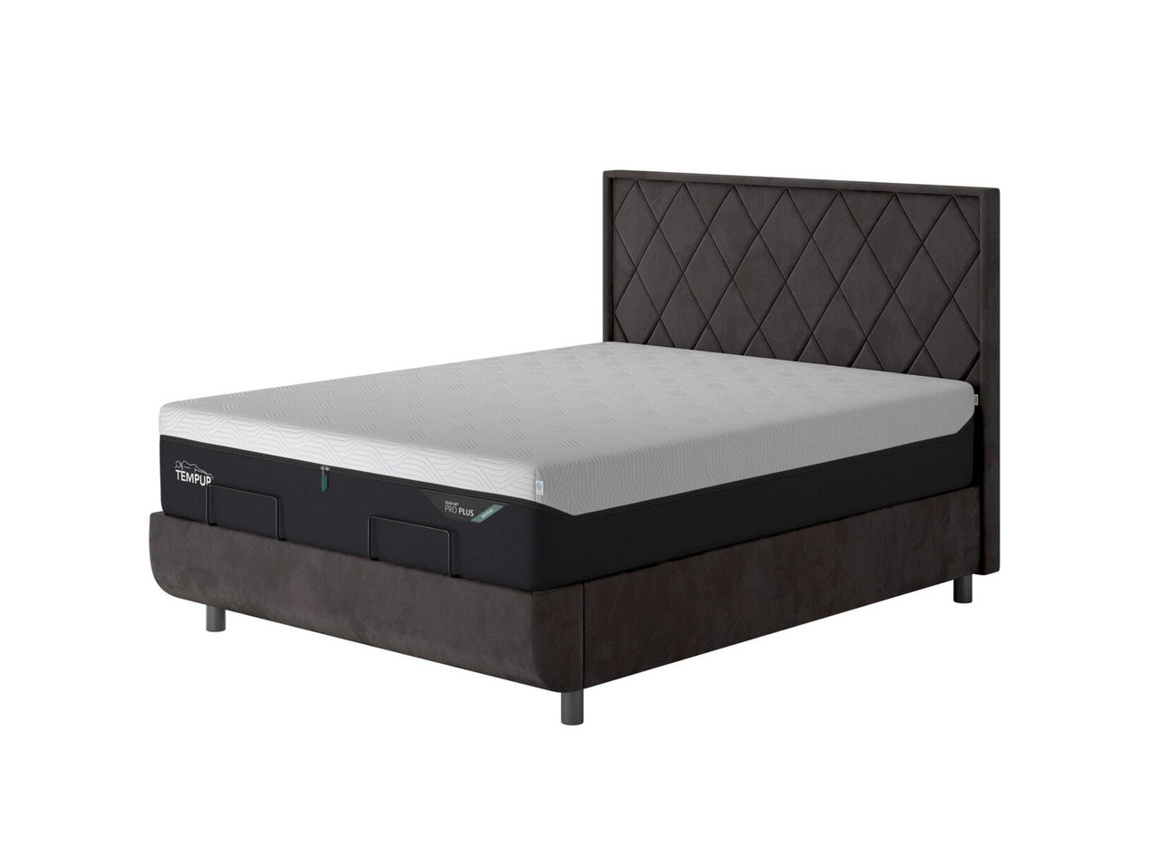 Tempur Arc Quilted Upholstered Ottoman Bed Frame King Warm Stone