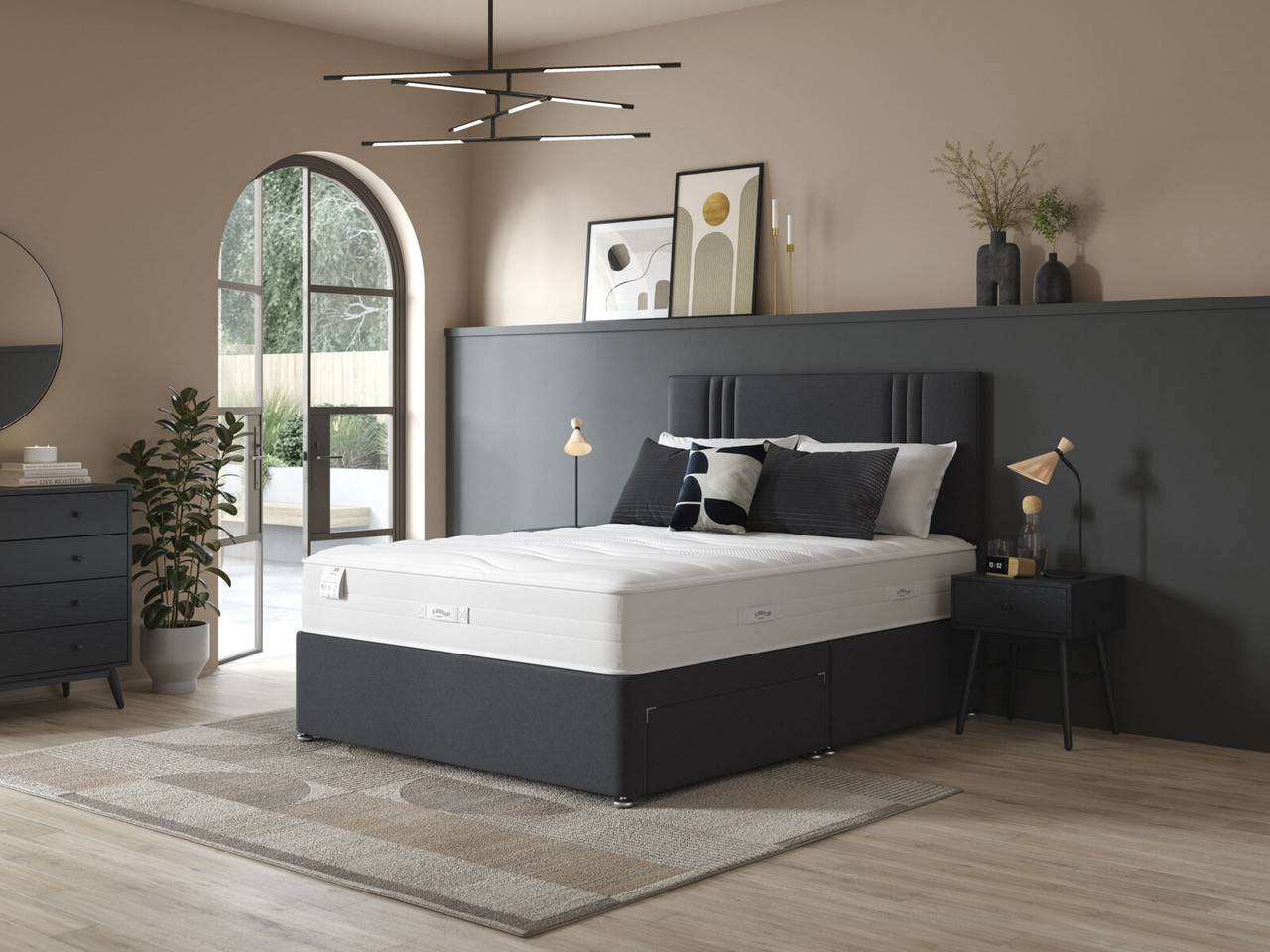 Slumberland Air 2 0 Memory Divan Bed Set Double Stone Grey