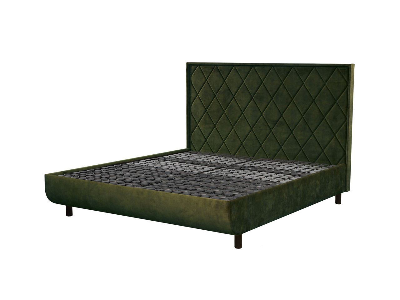 Tempur Arc Quilted Upholstered Bed Frame Super King Dark Green
