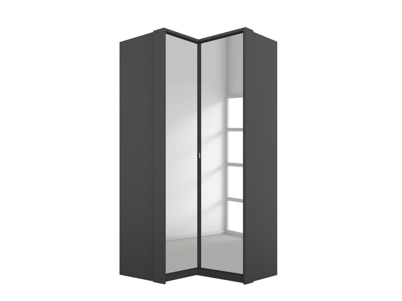 Lorenzo 2 Door Mirrored Corner Wardrobe H: 212 X W: 100 X L: 102 Cm Alpine White