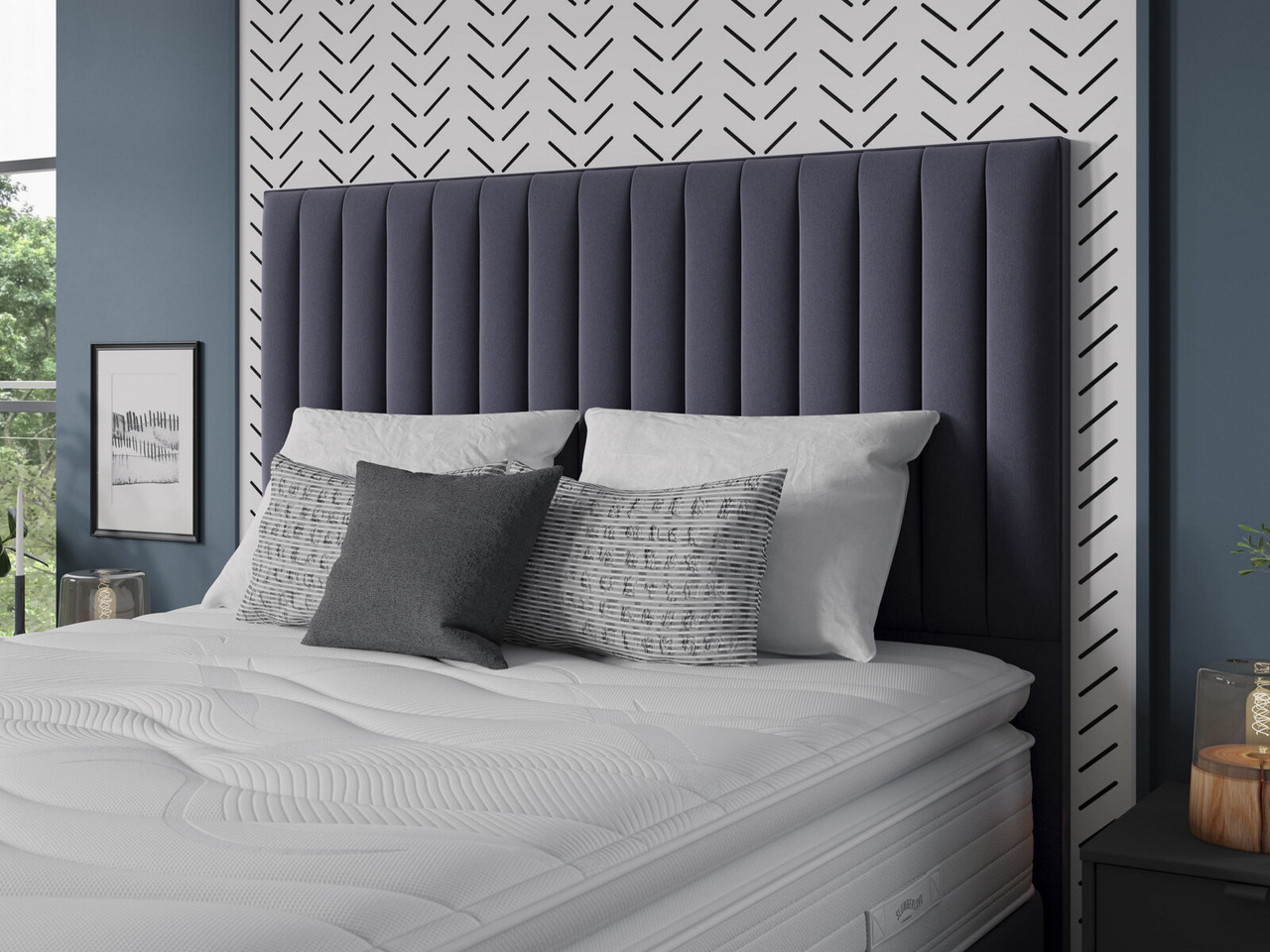 Slumberland Erin Headboard Double Stone Grey