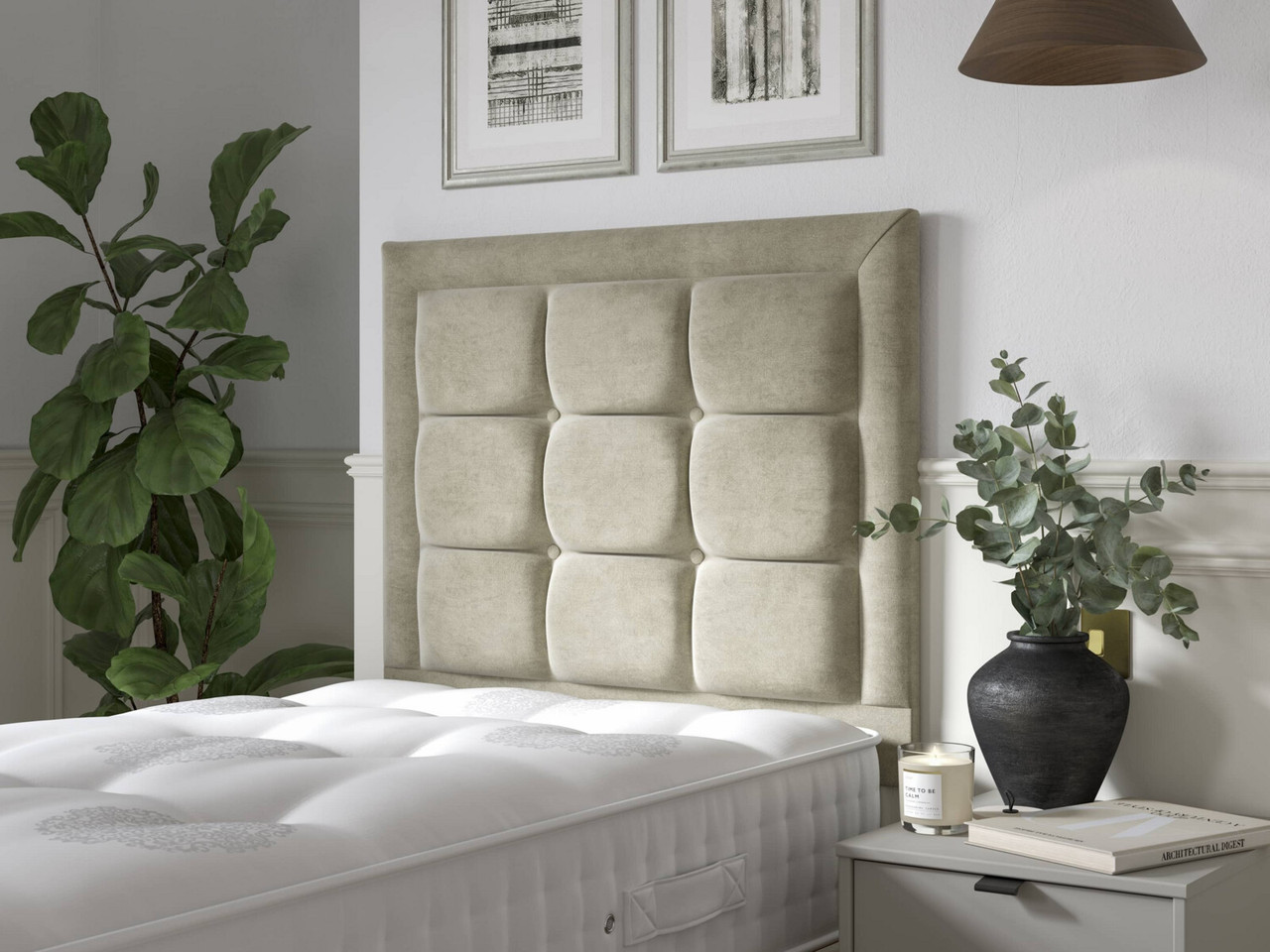 Jura Strutted Headboard Single Comet Stone