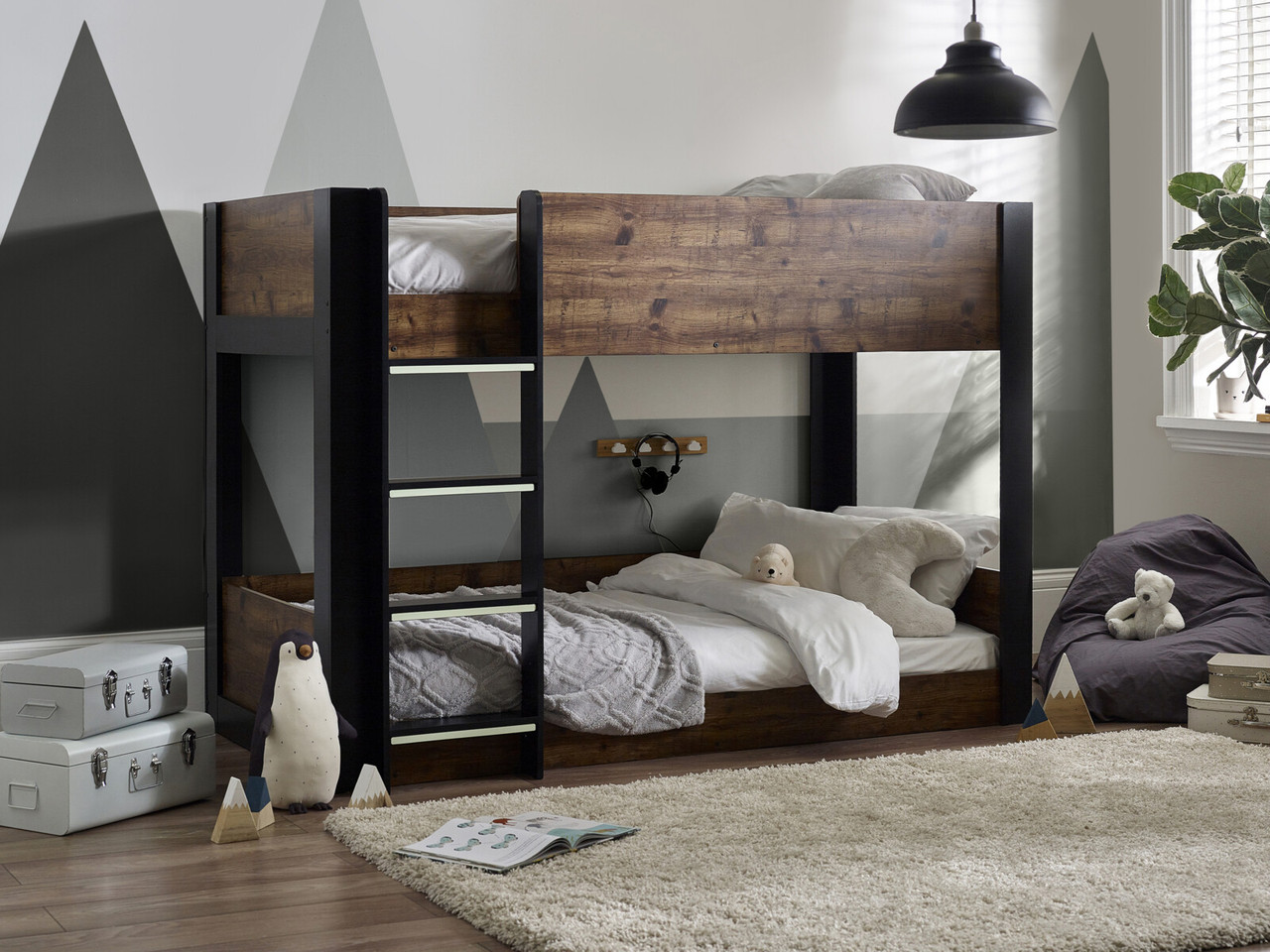 Westford Bunk Bed Single Rustic Black