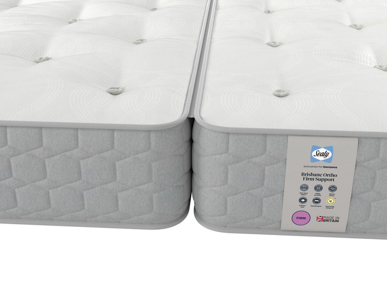 Sealy Brisbane Ortho Extra Firm Zip Link Mattress Super King Cream