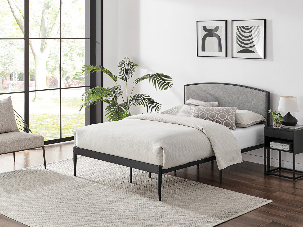Susie Metal Bed Frame King Mid Grey