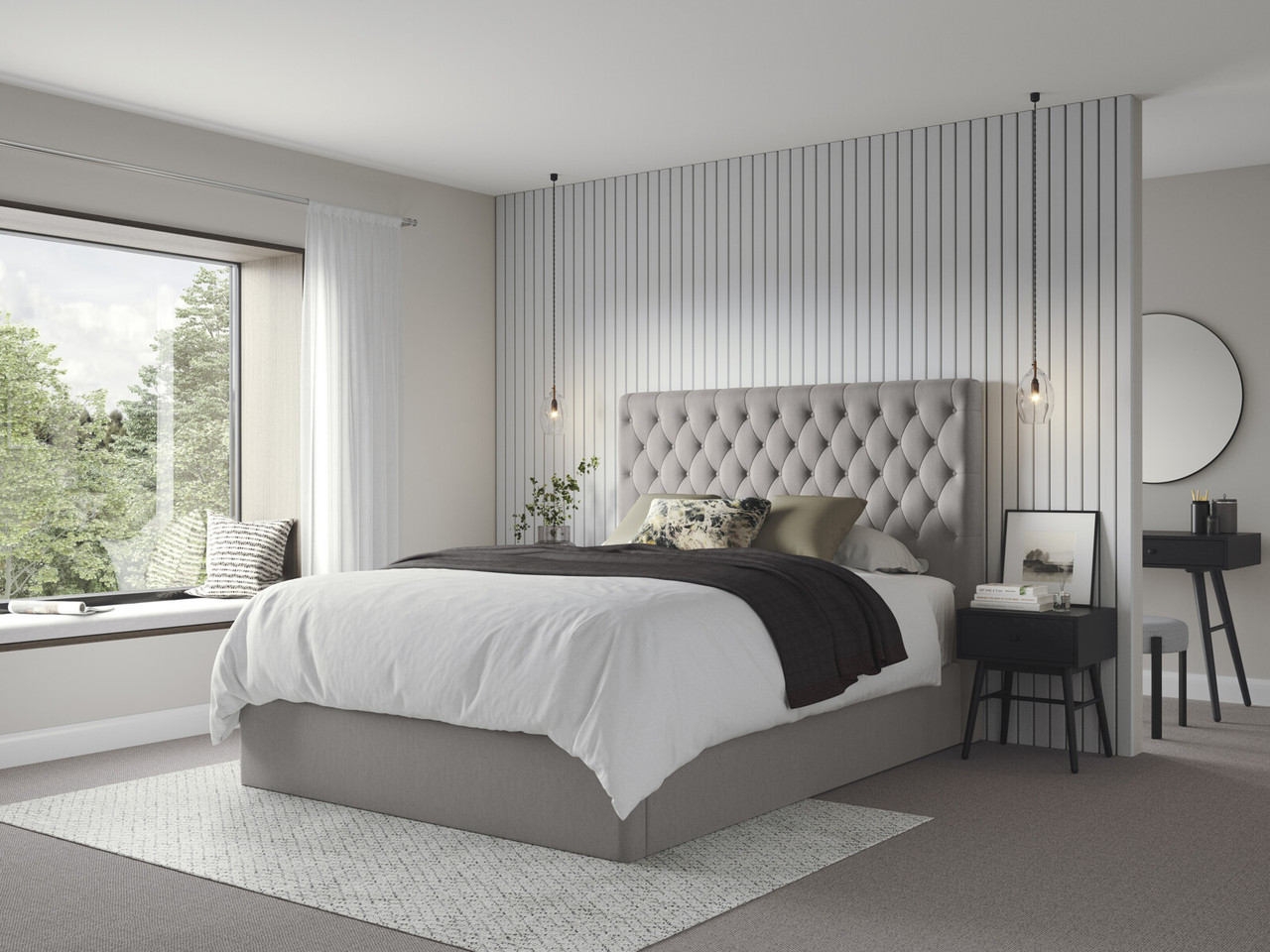 Valentina Ottoman Bed Frame Super King Mink