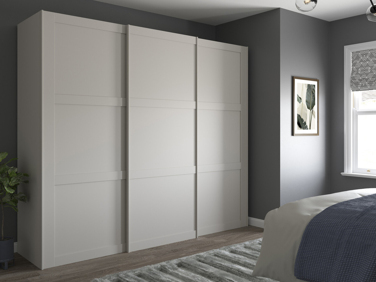 Alster 3 Door Sliding Wardrobe 3 Door Sliding Pebble Grey