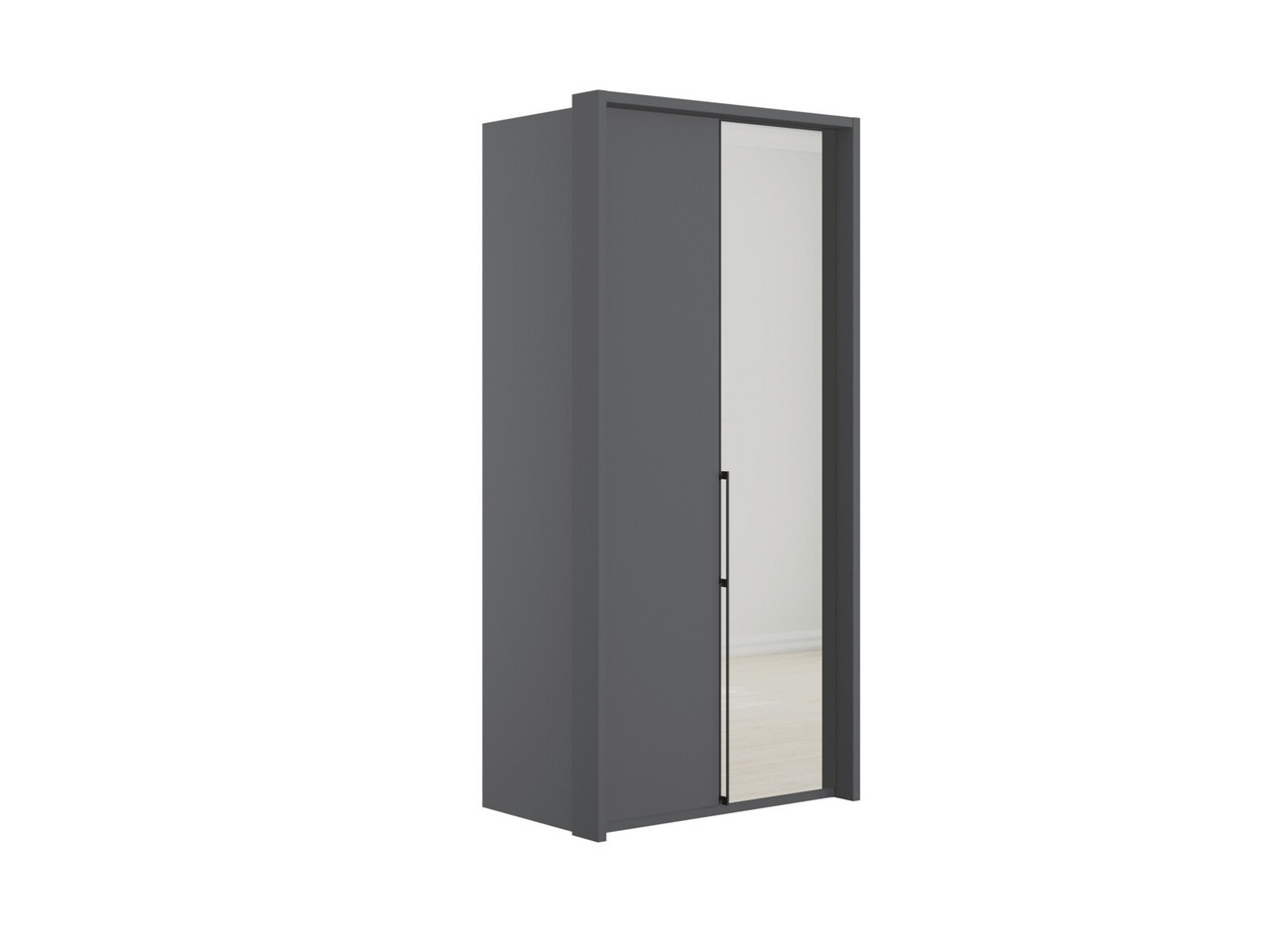 Emden 2 Door 1 Mirror On Right Hinged Wardrobe H: 220 X W: 107 X L: 58 Cm Pebble Grey