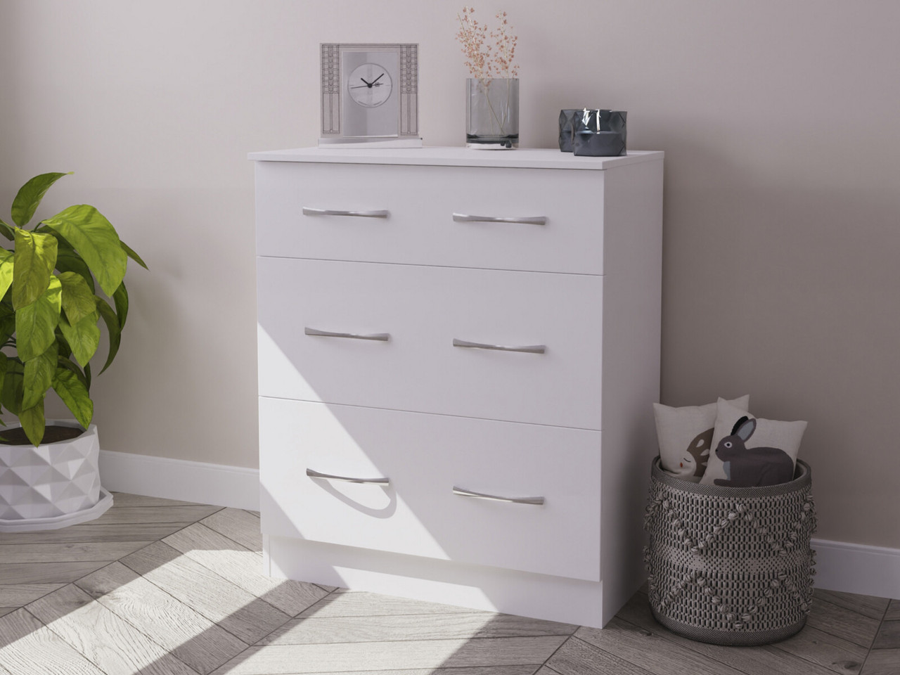 Ferrara 3 Drawer Deep Chest 3 Drawers White