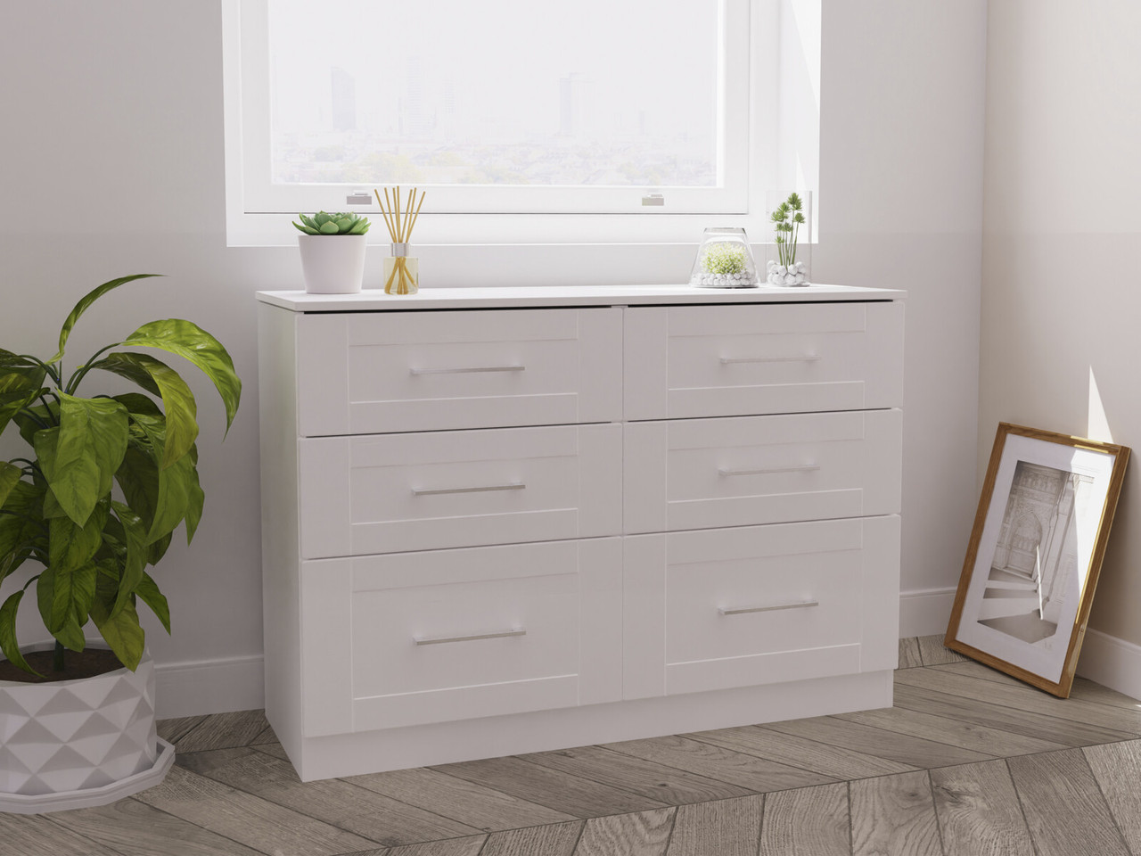 Santana 3 X 3 Chest Of Drawers 6 Drawers White