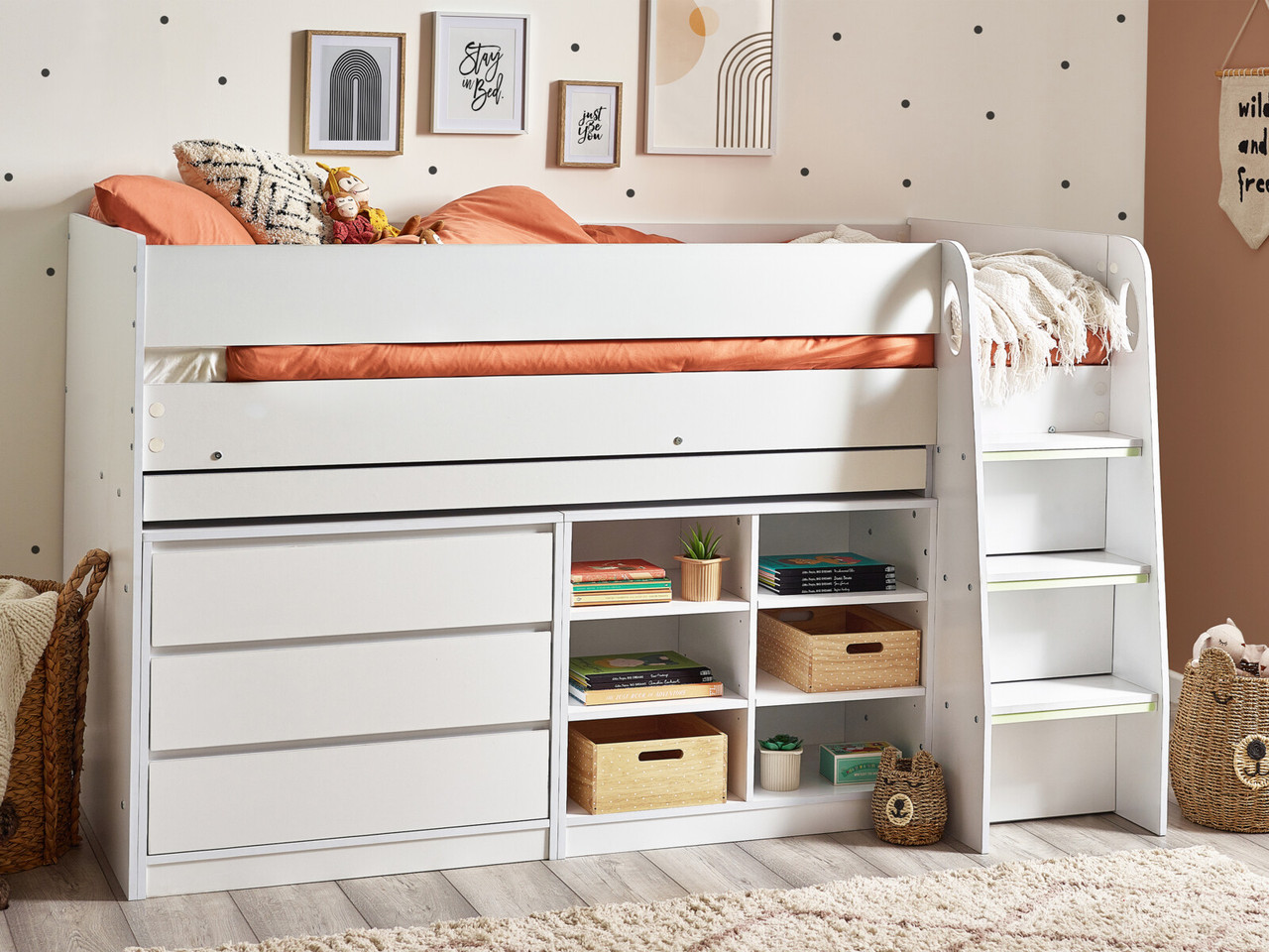 Felix Mid Sleeper Bed Frame Single White