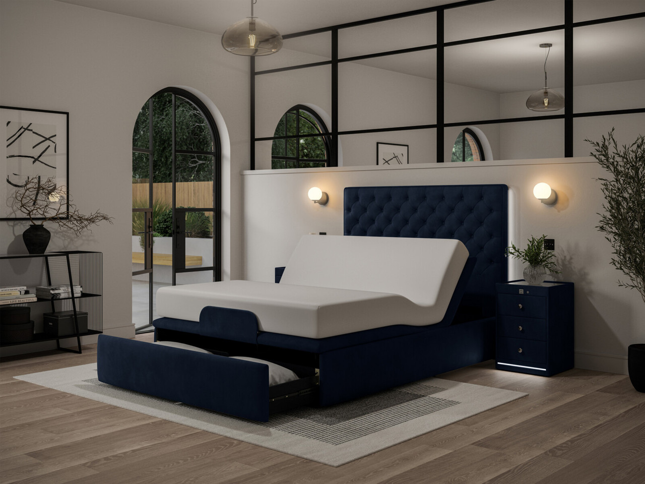 Sleepwave Adjustable Storage Bed Frame King Anthracite Grey
