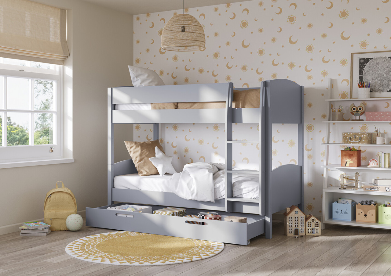 Sleepytime Bunk Bed With Underbed Drawer Single Grey