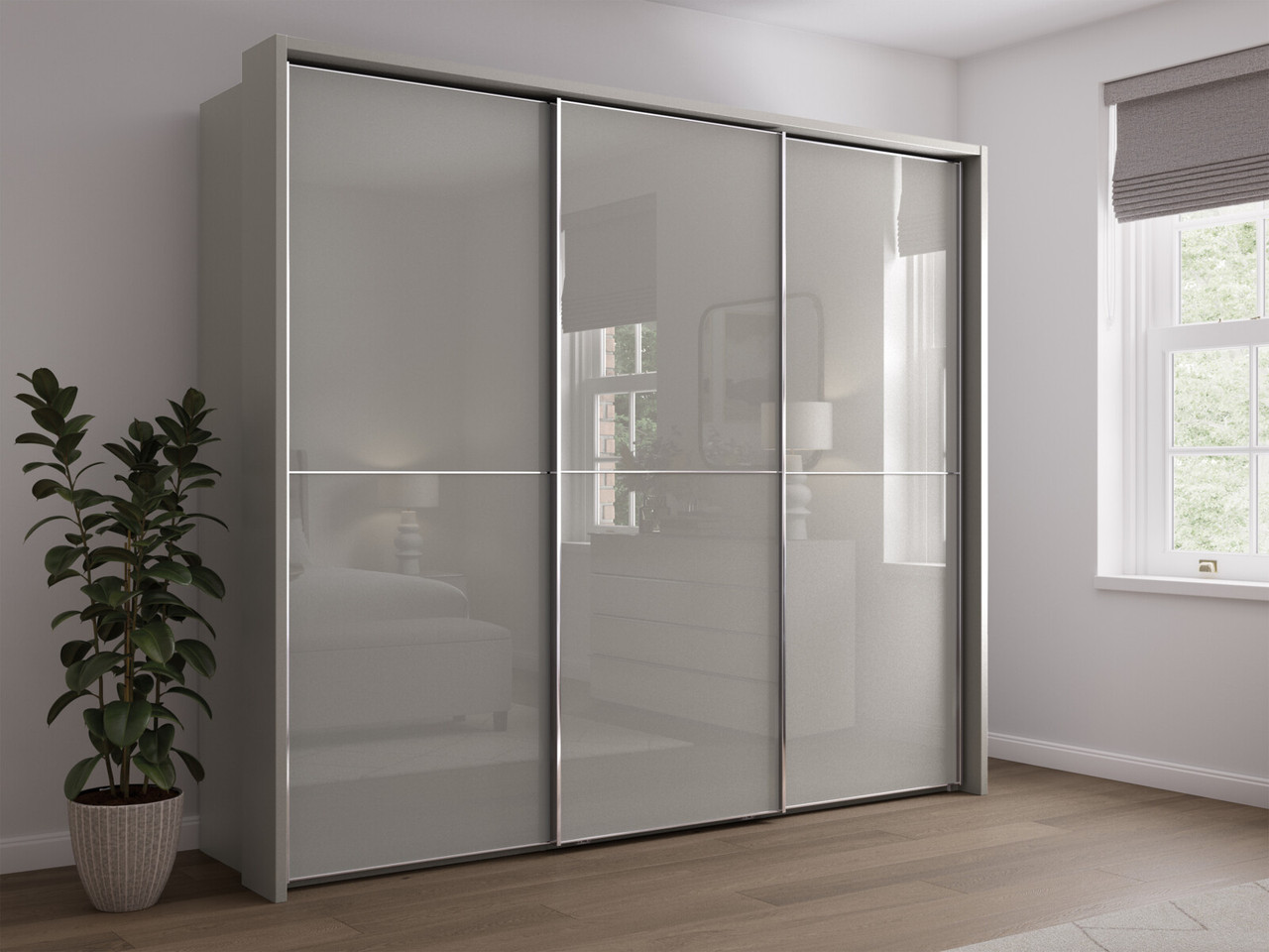 Sicily 3 Door Sliding Wardrobe 3 Door Sliding Havana White