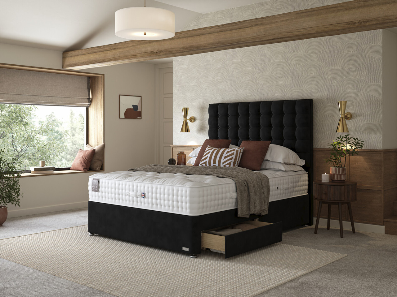 Staples Co Artisan Utopia Divan Bed Set On Castors Super King Bespoke Whisper