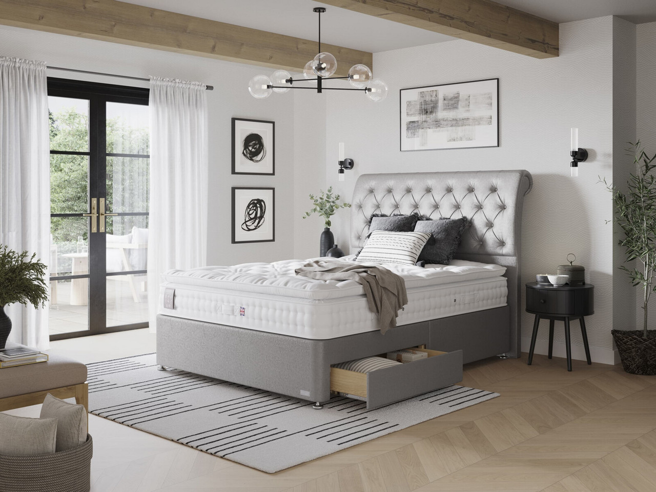 Staples Co Artisan Decadence Divan Bed Set On Castors King Bespoke Portobello