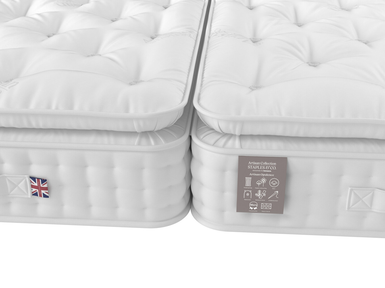 Staples Co Artisan Opulence Zip Link Mattress King White