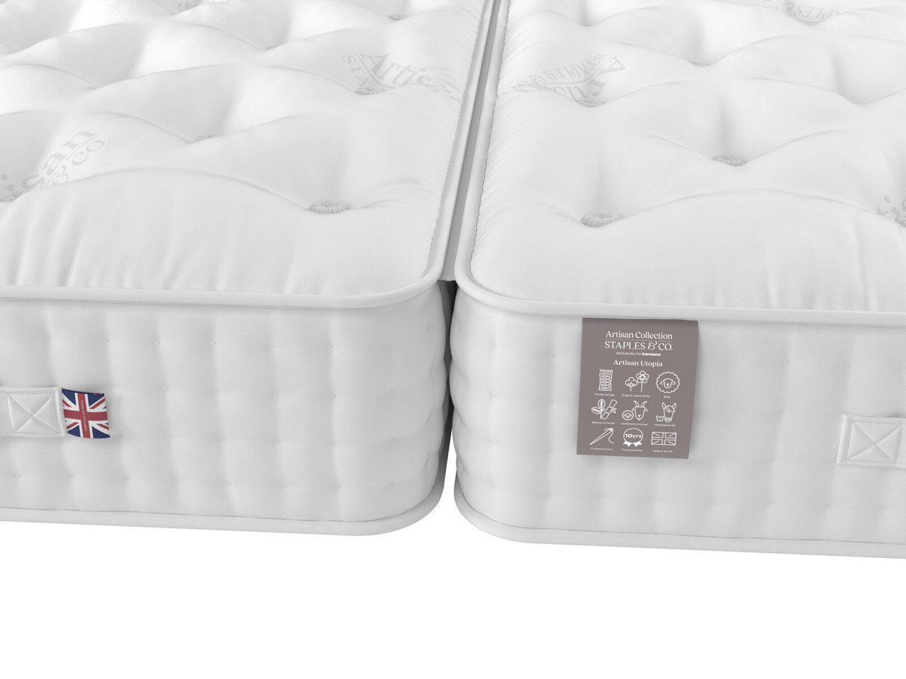 Staples Co Artisan Utopia Zip Link Mattress King White