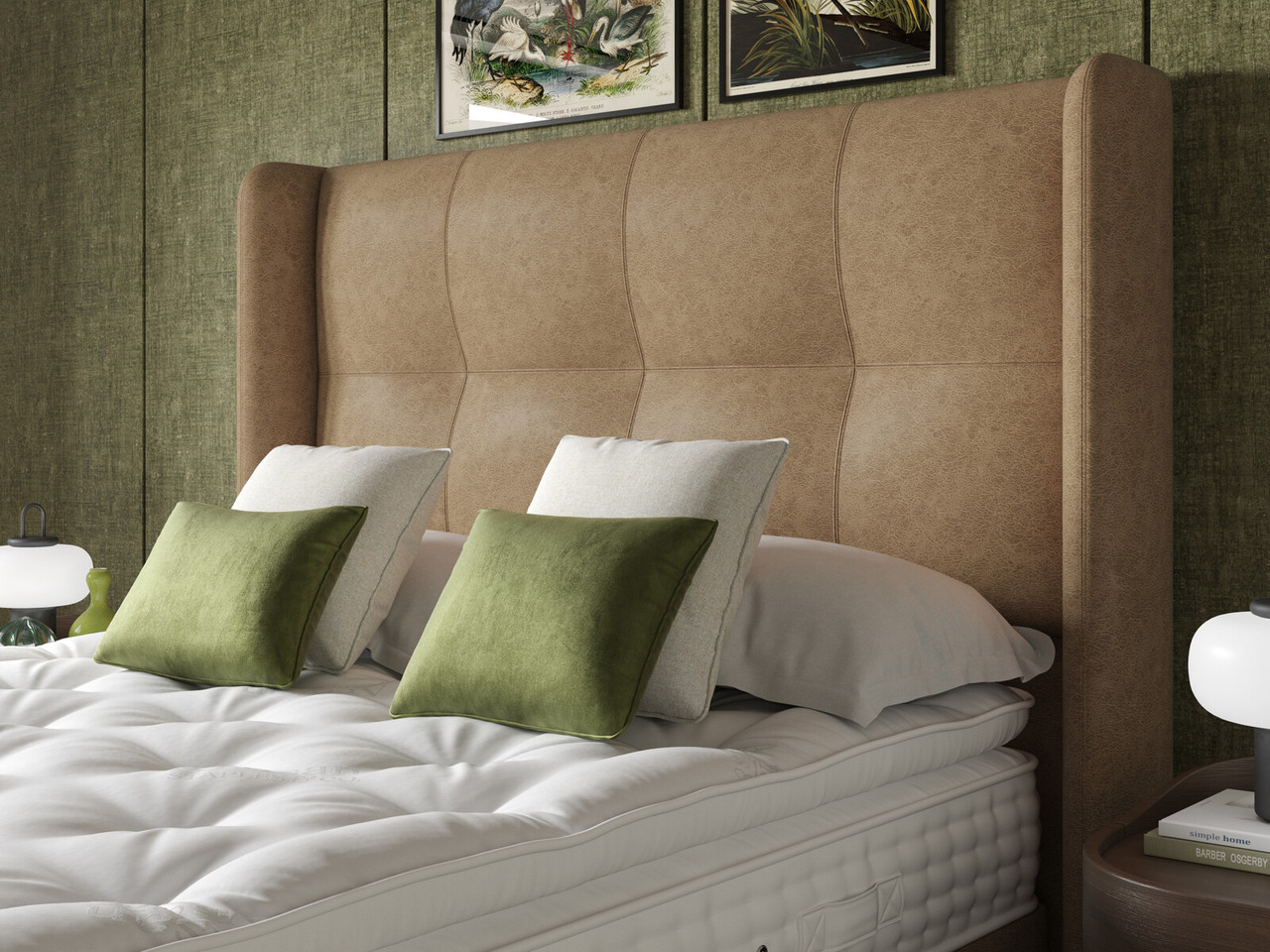 Staples Co Queensbury Hotel Height Split Headboard Super King Bespoke Mulberry