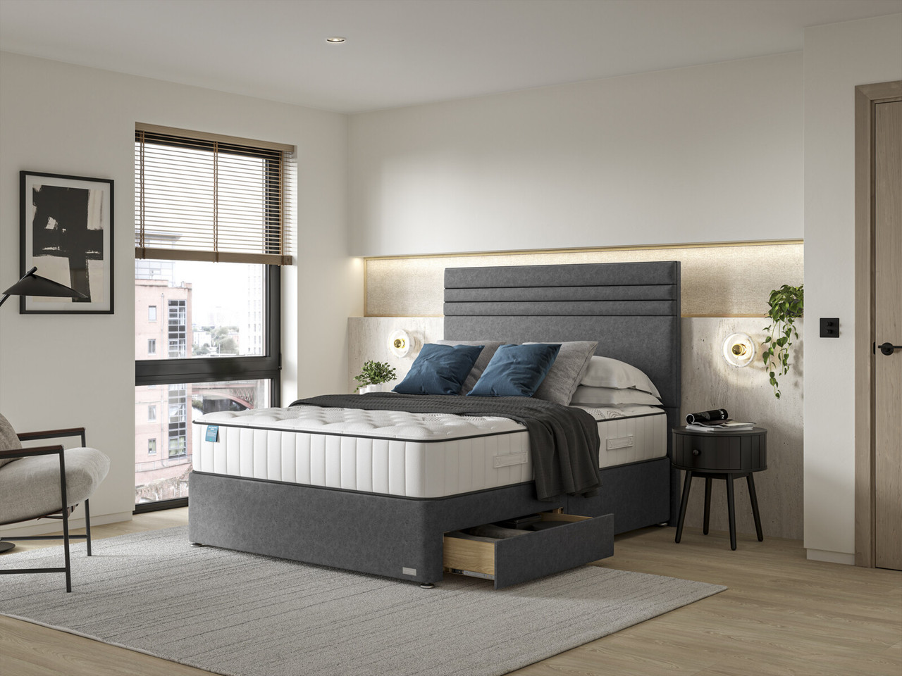 Igel Nanotech 2050i Divan Bed Set On Castors Super King Bespoke Portobello