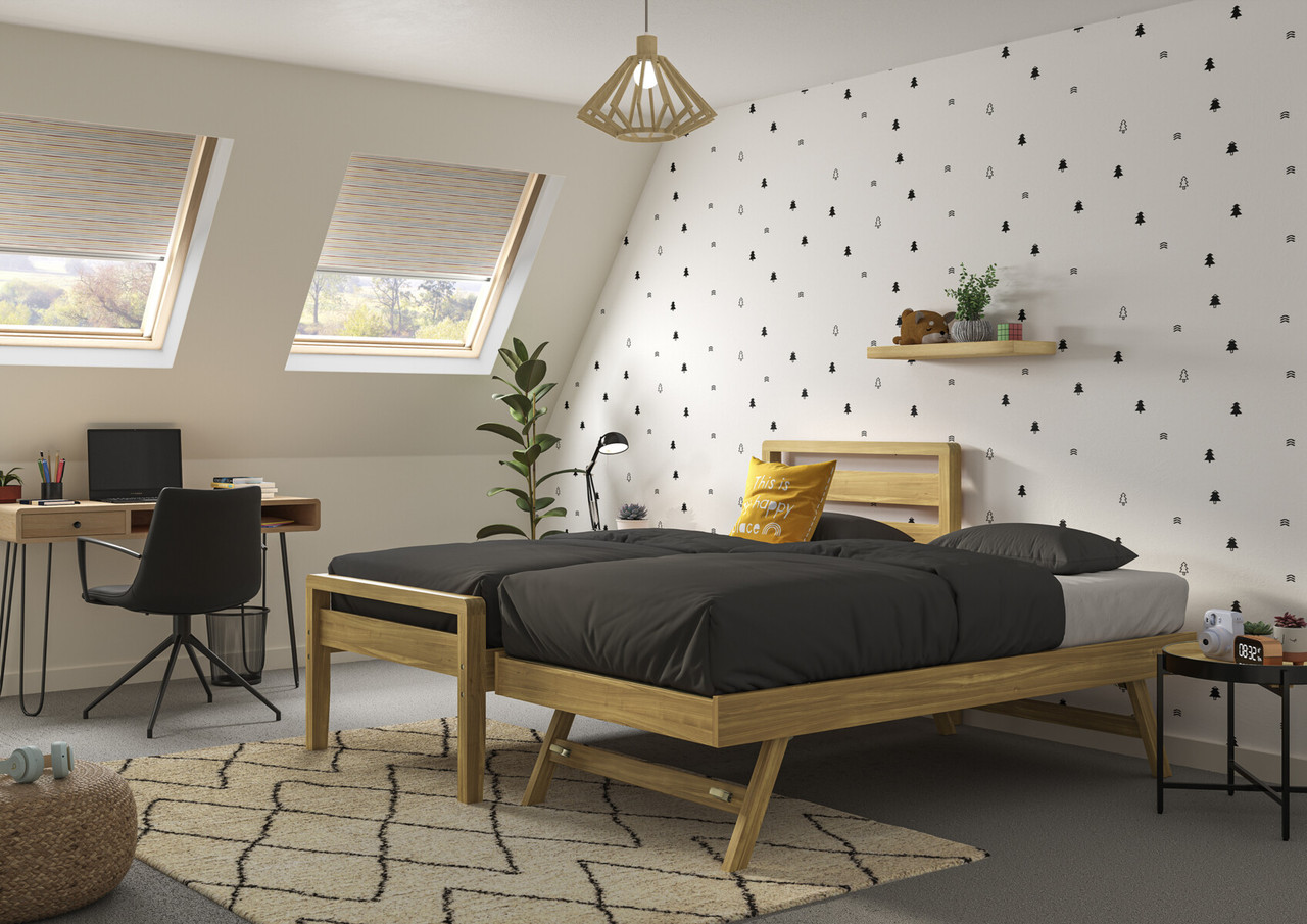Hip Hop 3 In 1 Wooden Trundle Bed Frame Single White