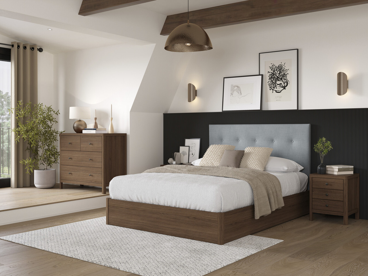 Corrigan Buttoned Ottoman Bed Frame King Ansell Balsalt