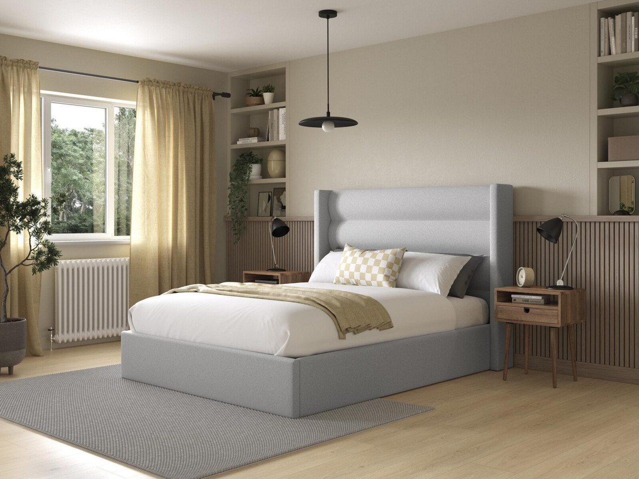 Celia Ottoman Bed Frame King Grey