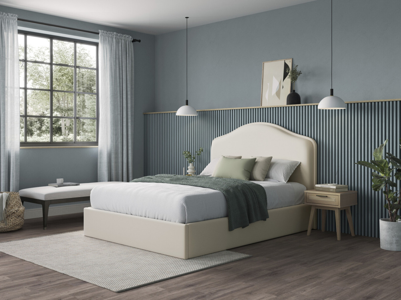 Hazel Ottoman Bed Frame Super King Cream