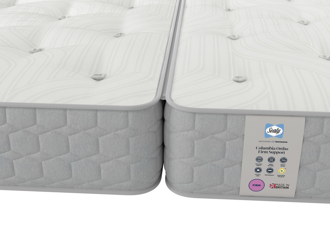 Sealy Columbia Ortho Firm Support Zip And Link Mattress Super King Cream