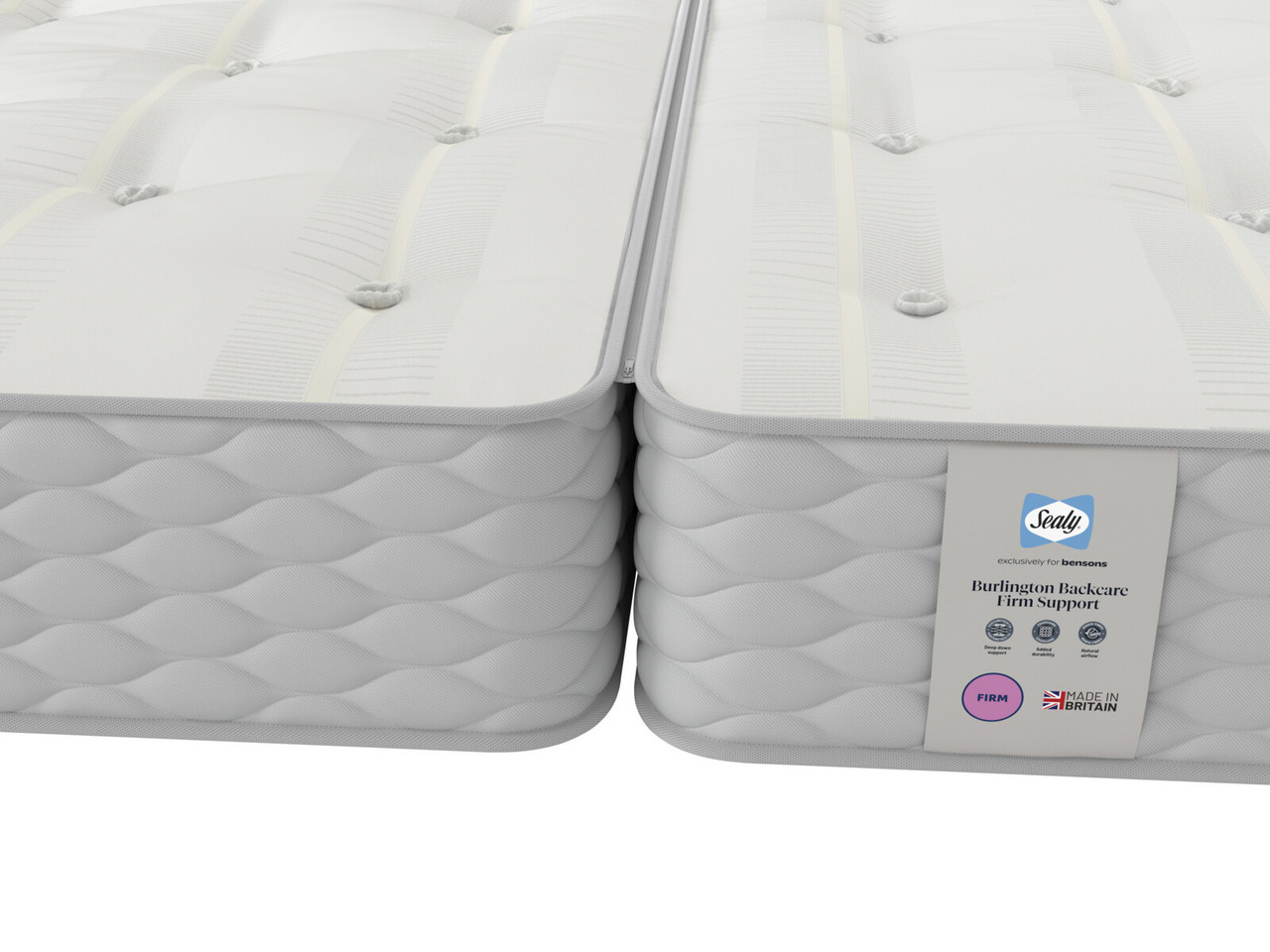 Sealy Burlington Backcare Extra Firm Zip And Link Mattress Super King Cream