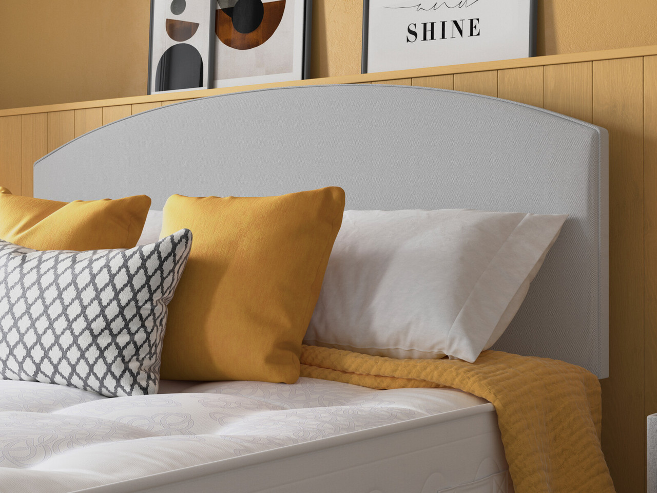 Milton Strutted Headboard Single Beige