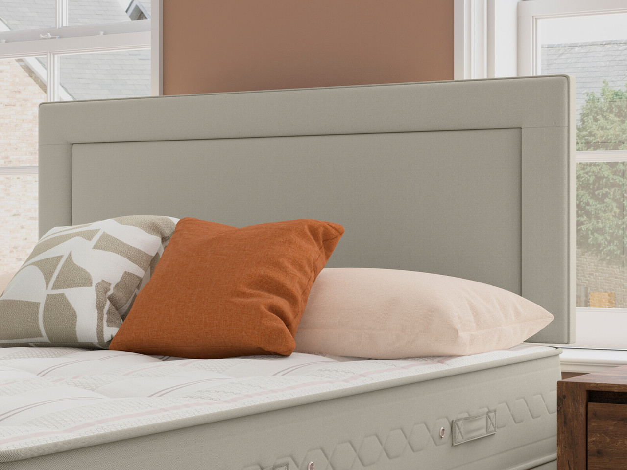 Sandford Strutted Headboard Single Cool Grey