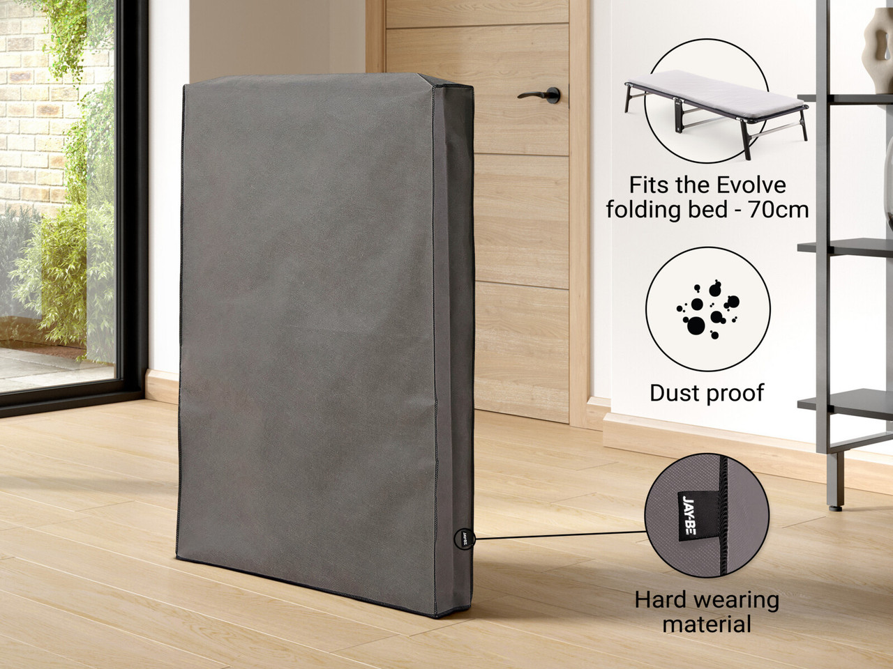 Jay Be Storage Cover For Evolve Folding Bed Small Double Grey