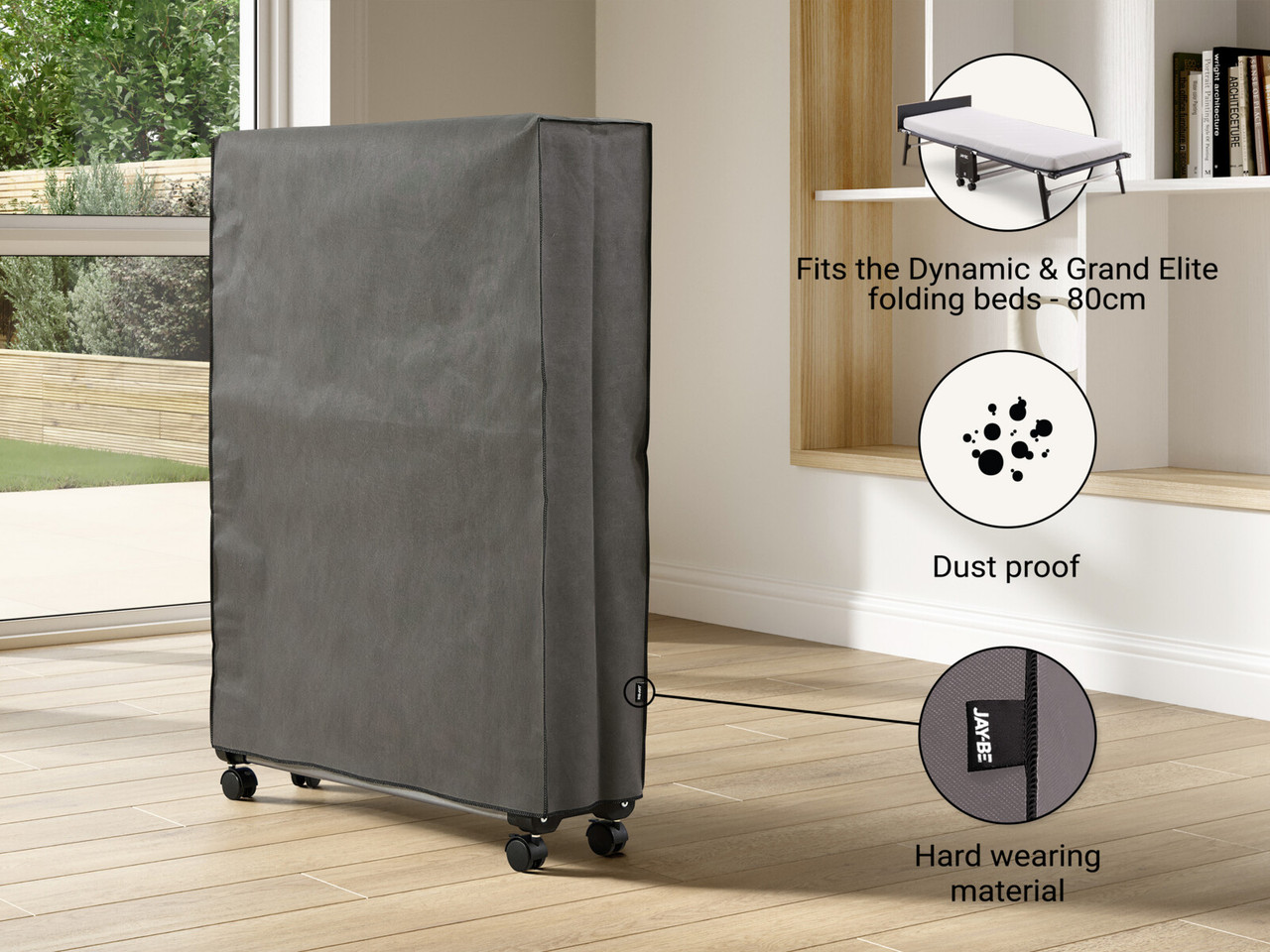 Jay Be Storage Cover For Dynamic And Grand Folding Beds Small Single Grey
