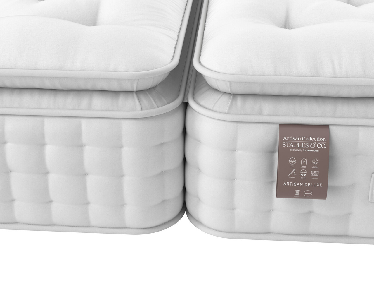 Staples Co Artisan Deluxe Refurbished Zip Link Mattress Super King White