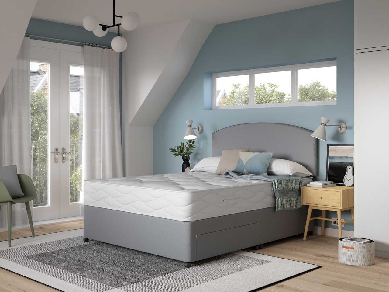 Exminster Otho Comfort Divan Bed Set Super King Dune Beige