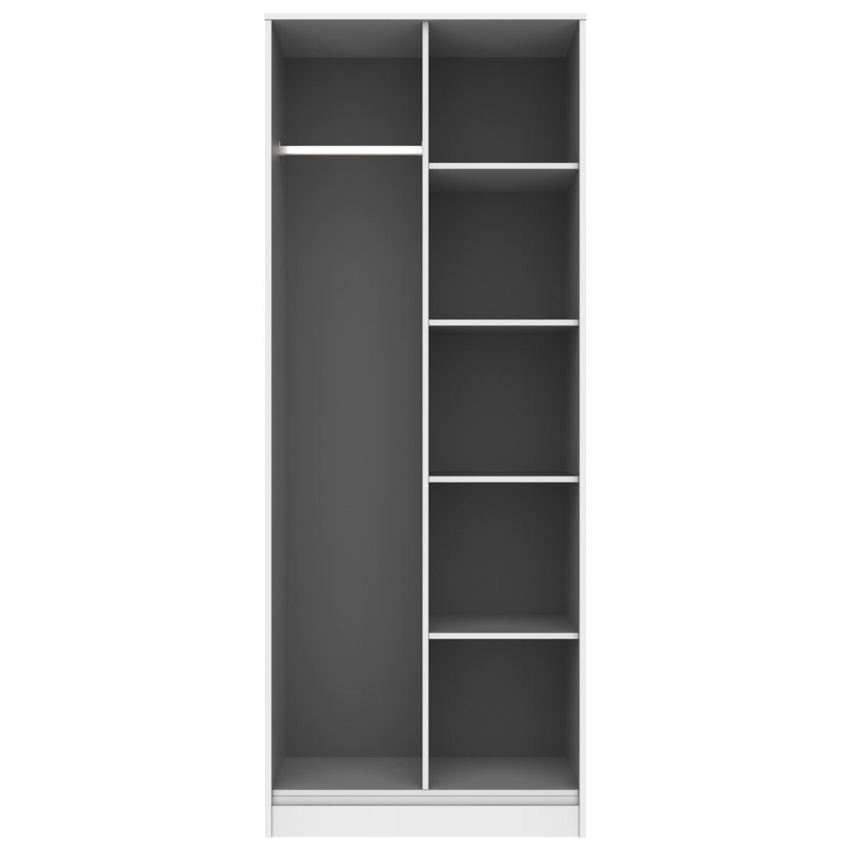 Bexley Open Shelf Wardrobe 2 Door Hinged White Matt Gold