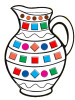 Chanukah 36 Oil Jug with Foam Mosaic Squares 