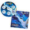 Set of Blue Marble Glass Seder Set with Matching Matzah Cover