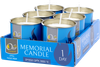 1 Day Yizkor Memorial Yahrzeit Yom Kippur Candle 6 PACK!