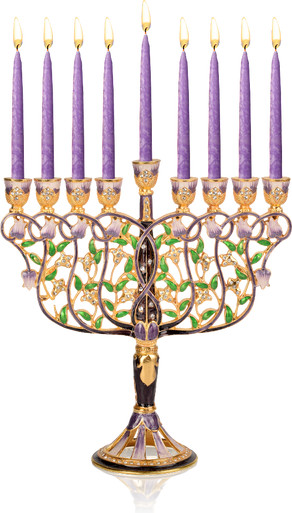 Jeweled Chanukah Menorah Tree Of Life Great Hanukkah Gift