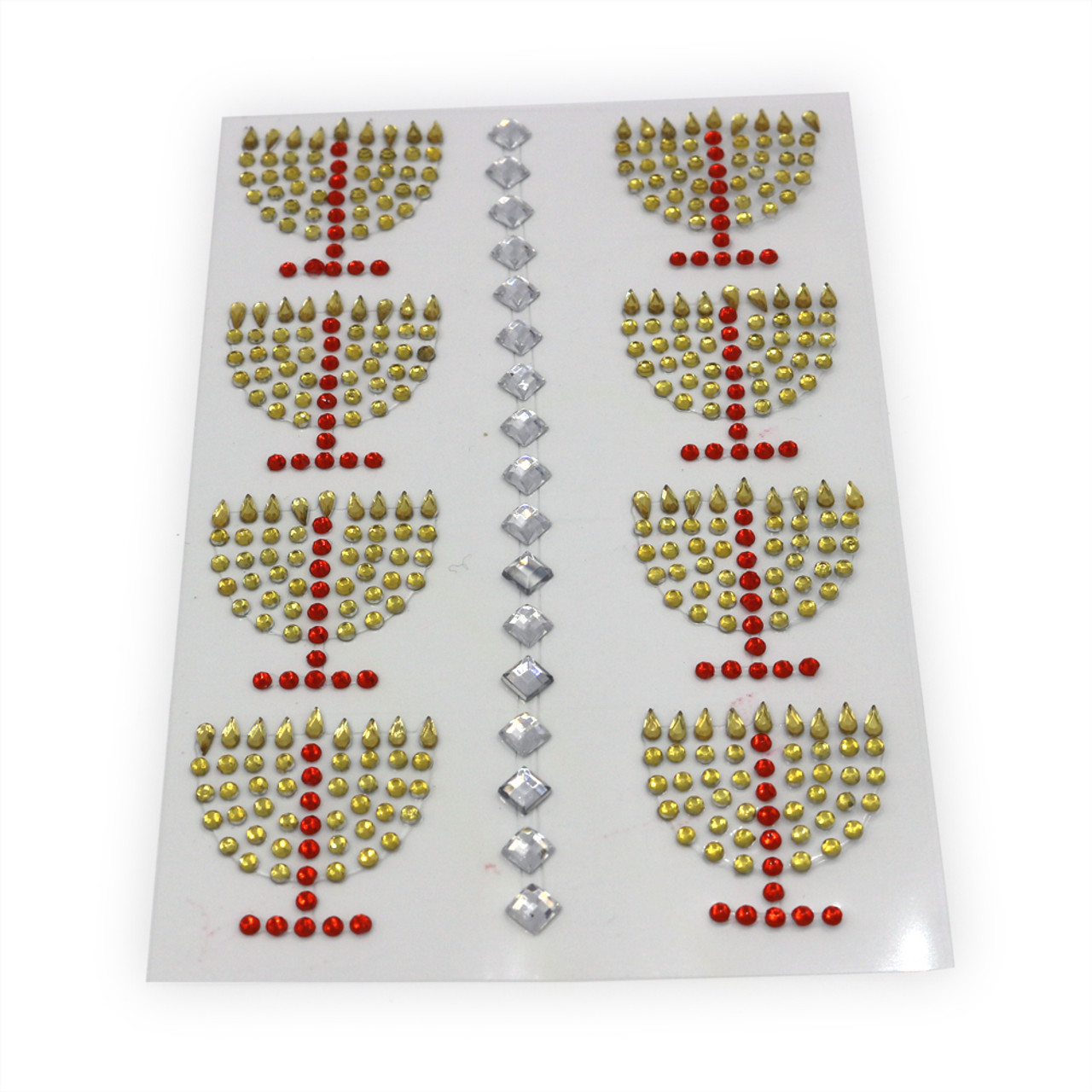 Chanukah Menorah Gem Sticker Dot Craft - 10 Pack