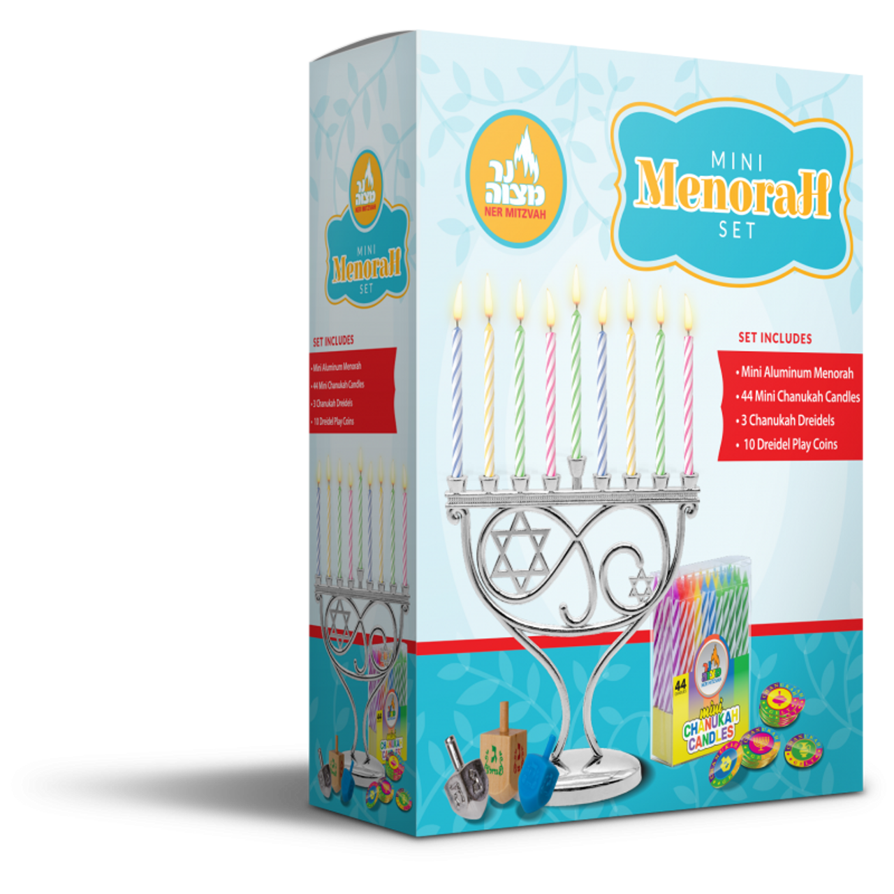 Candle Menorah Set Mini Hanukkah Menorahs Great Gift Rite Lite Judaica items at Benny's