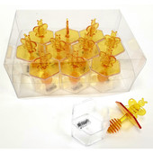 Translucent Plastic Honey Dish with built in Dipper