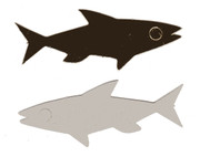 Gold and back gray Fish with Fins Cardboard Cut-Outs (20)