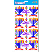 Chanukah Menorah Prismatic Stickers