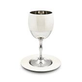 Kiddush Cup with White Enamel Design