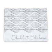 White & Silver Embroidered Challah Cover